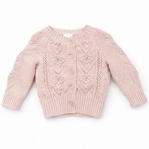 Jamie Kay Sophie Blush Rose Marle Cardigan Baby Girl 3-6M GUC